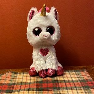 small valentine/ heart unicorn beany boo
